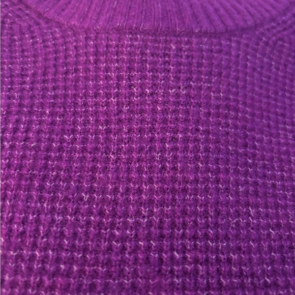 GAP Women’s Vibrant Purple Wool Mock Neck Waffle Knit Sweater size Small - Picture 7 of 11